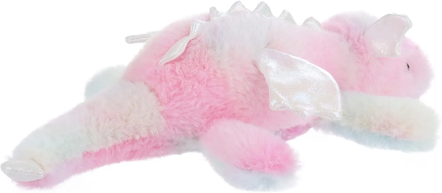 Apricot Lamb Toys Plush Colorful Lying Dragon Dinosaur Stuffed Animal Soft Cuddly Perfect for Child (Colorful Dragon,15 Inches)