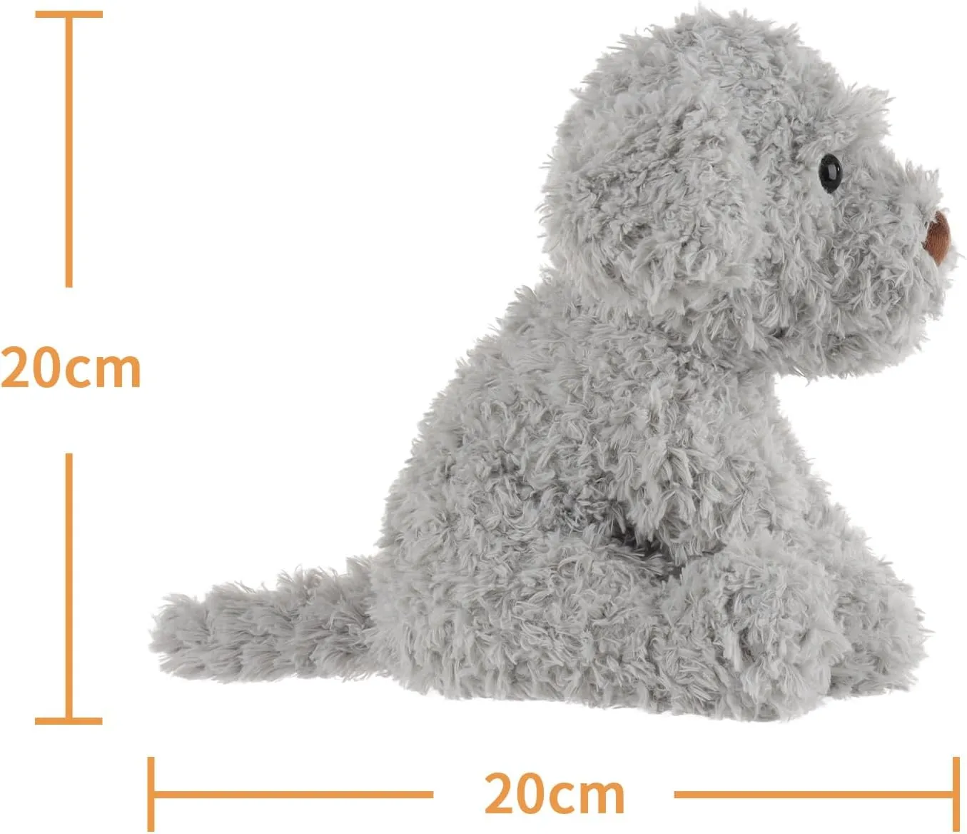 Apricot Lamb Toys Plush Gray Puppy Dog Stuffed Animal Soft Cuddly Perfect for Child 8 Inches