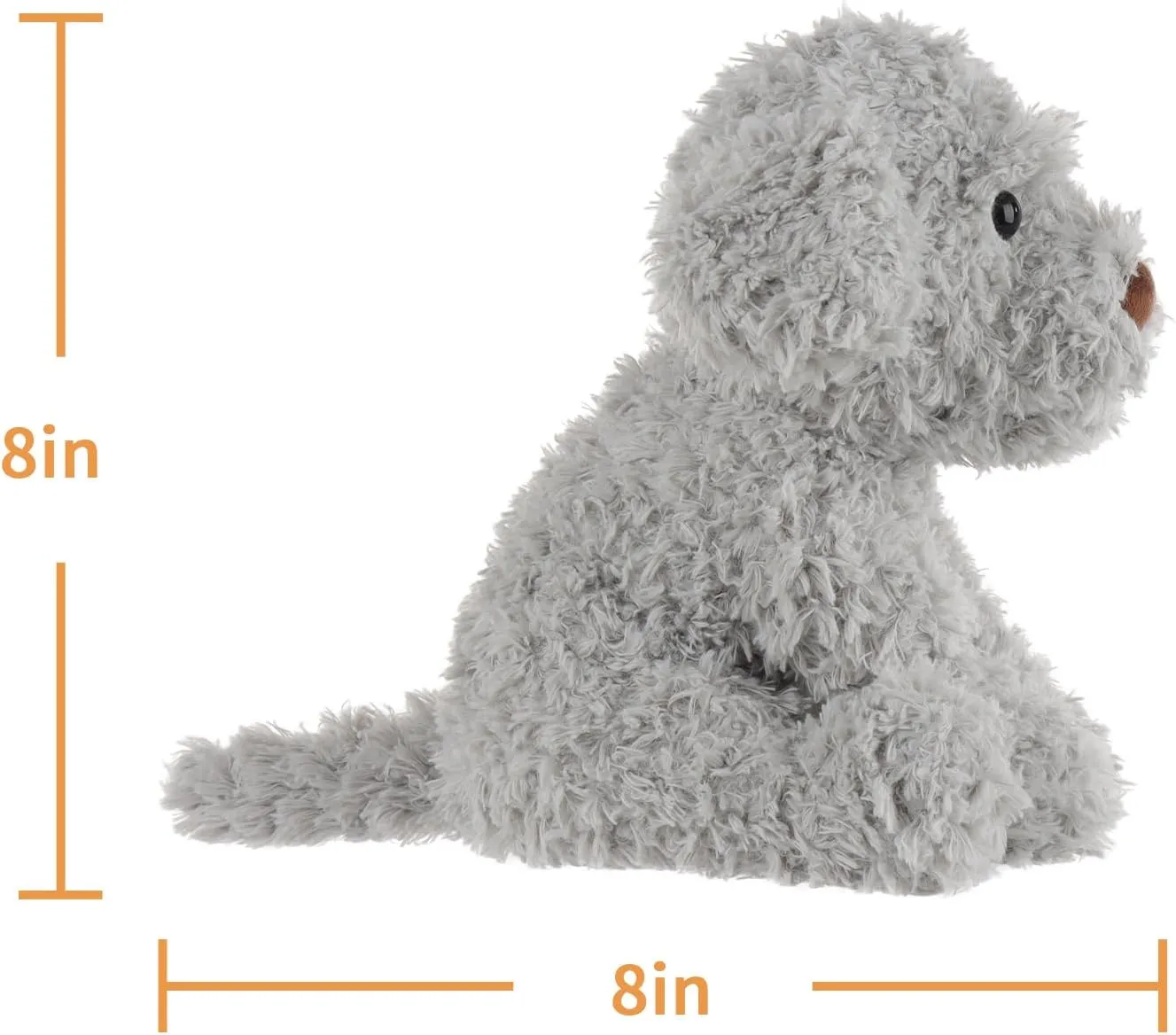 Apricot Lamb Toys Plush Gray Puppy Dog Stuffed Animal Soft Cuddly Perfect for Child 8 Inches