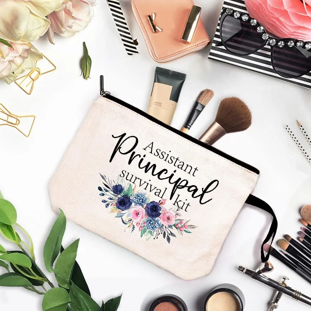 Assistant Principal Funny Makeup Bag for Travel Toiletries Zipper Storage Bag Makeup Bag, Assistant Principal Retirement Goodbye Farewell Gifts, Birthday Thanksgiving Gifts for Assistant Principal