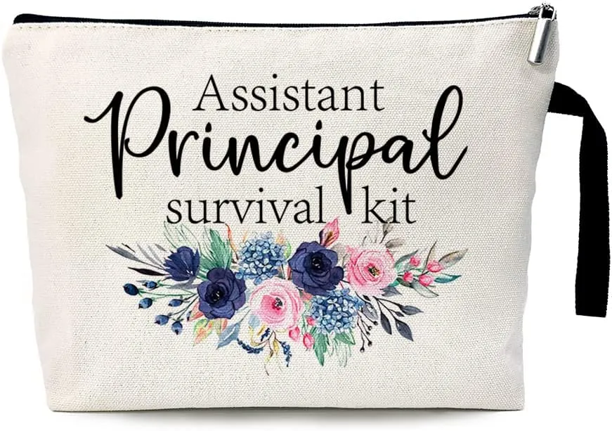 Assistant Principal Funny Makeup Bag for Travel Toiletries Zipper Storage Bag Makeup Bag, Assistant Principal Retirement Goodbye Farewell Gifts, Birthday Thanksgiving Gifts for Assistant Principal