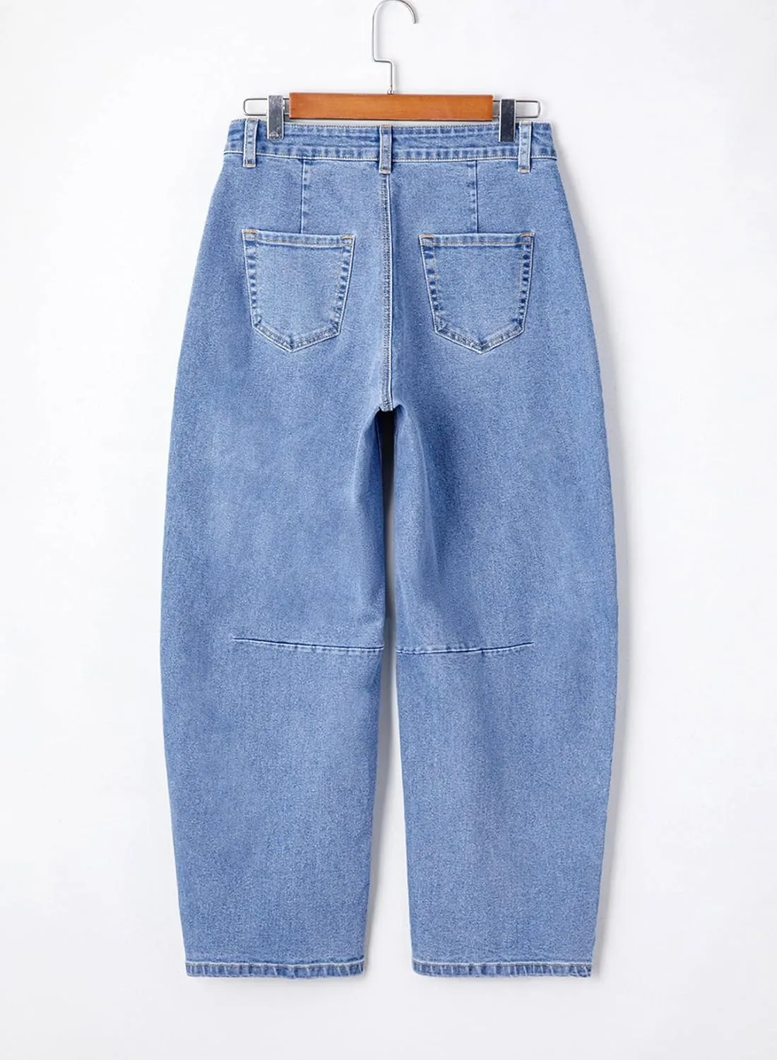 Astylish Womens Baggy Boyfriend Jeans Wide Leg High Waisted Barrel Vintage Trendy Denim Ankle Pants