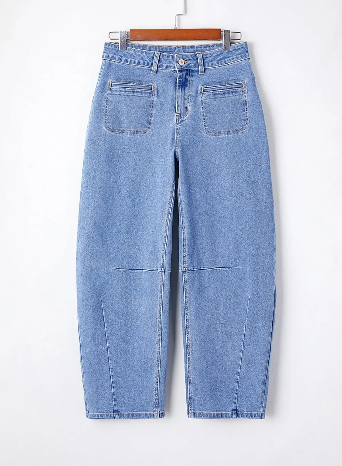 Astylish Womens Baggy Boyfriend Jeans Wide Leg High Waisted Barrel Vintage Trendy Denim Ankle Pants