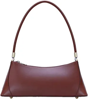 Barabum Retro Classic Hobo Clutch Shoulder Bag with Zipper Closure for Women (Red Brown)