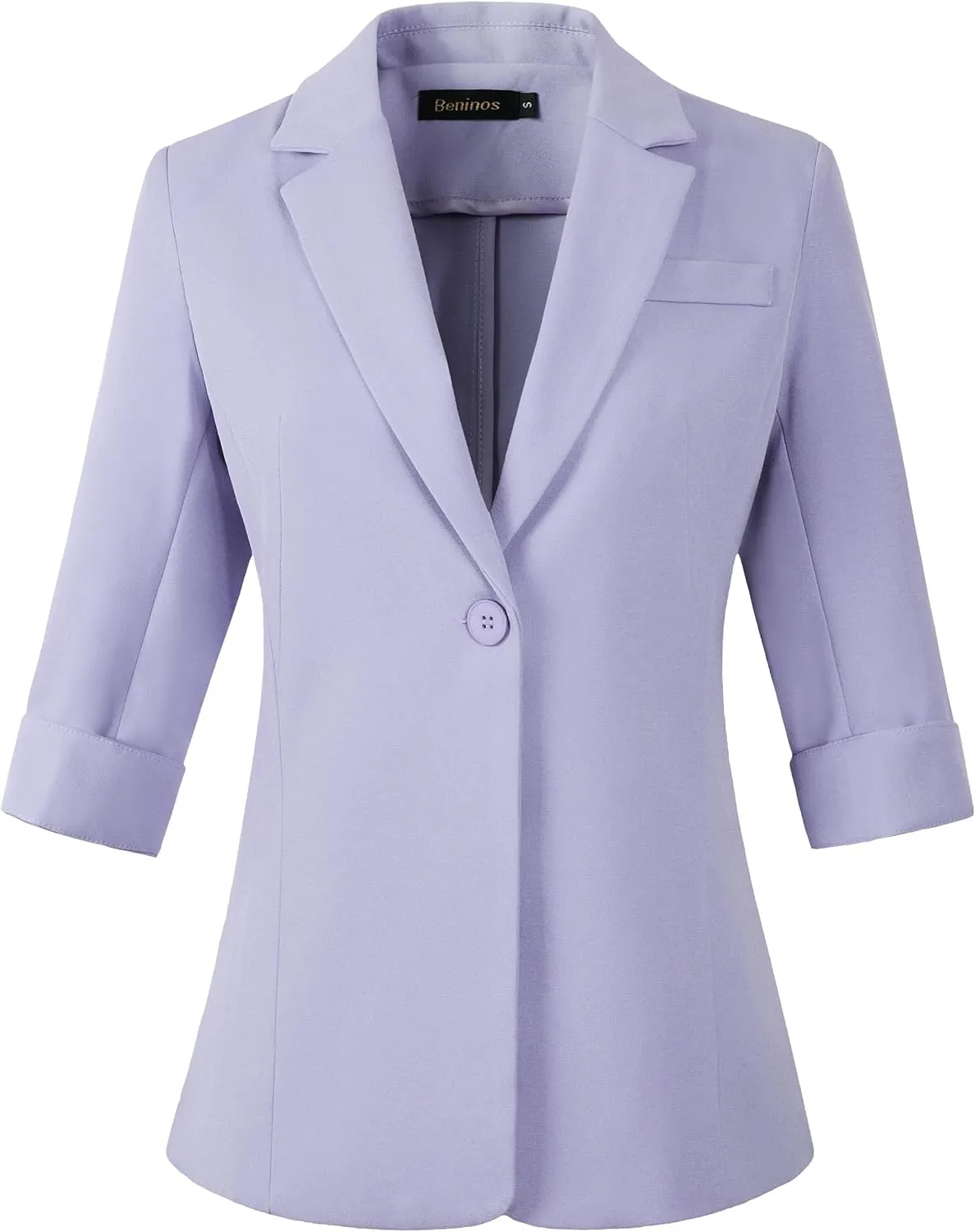 Beninos Womens 3/4 Sleeve Blazers Business Casual Solid Lightweight Suit Jacket Office Blazer