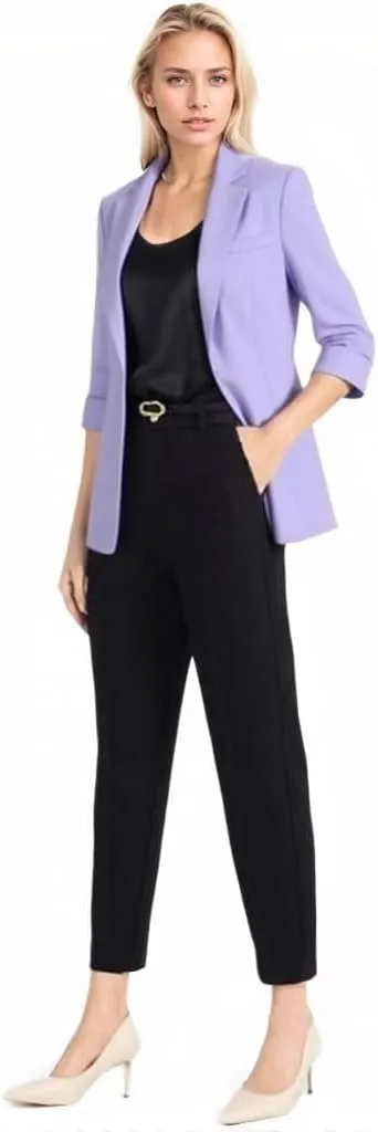 Beninos Womens 3/4 Sleeve Blazers Business Casual Solid Lightweight Suit Jacket Office Blazer