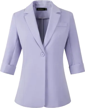 Beninos Womens 3/4 Sleeve Blazers Business Casual Solid Lightweight Suit Jacket Office Blazer