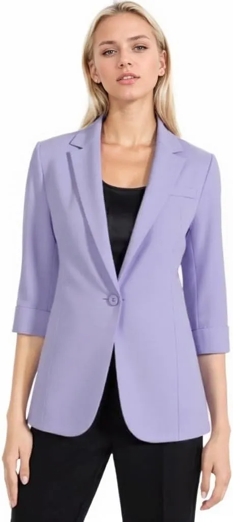 Beninos Womens 3/4 Sleeve Blazers Business Casual Solid Lightweight Suit Jacket Office Blazer