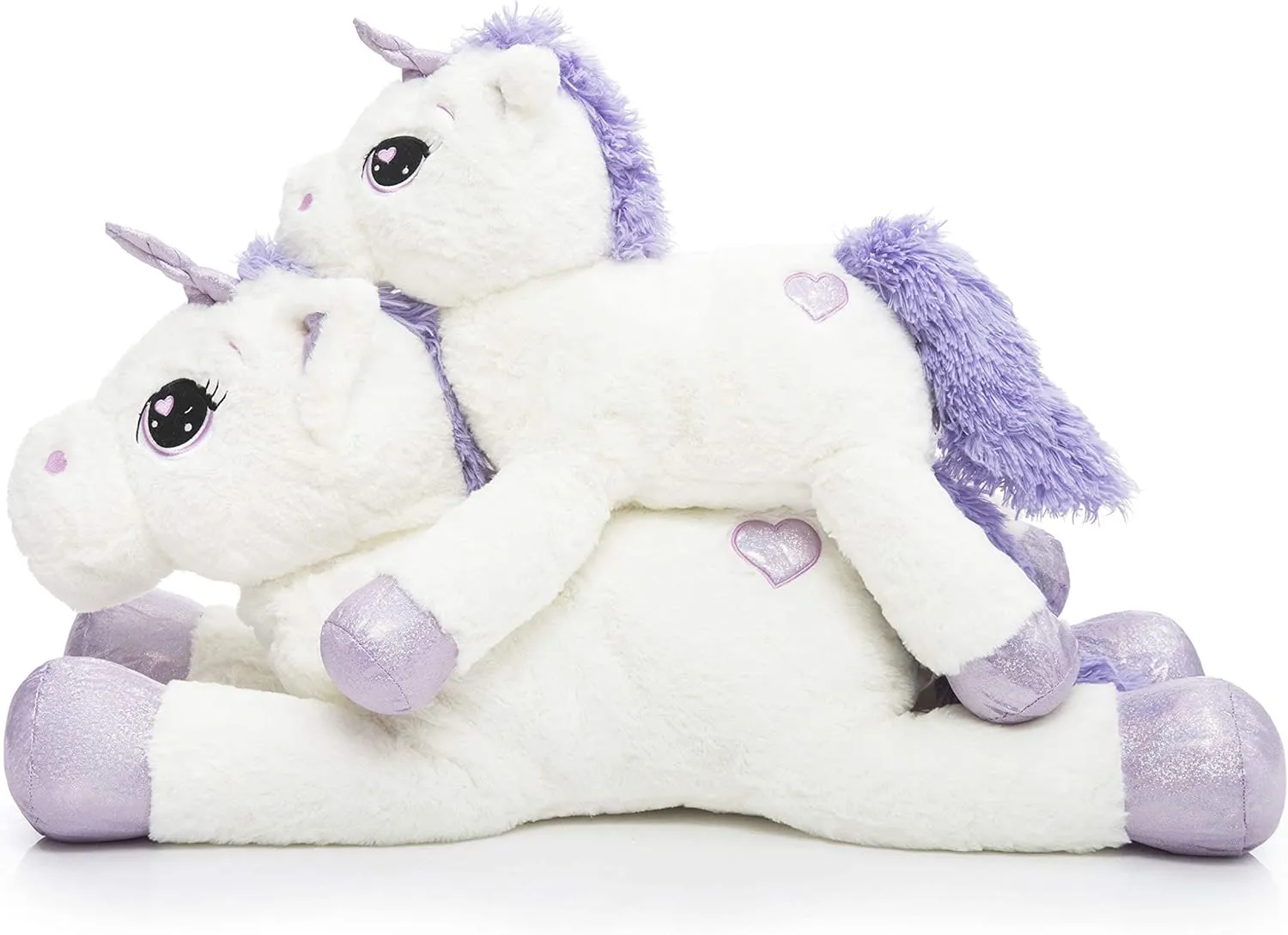 Big Stuffed Unicorn Plush Giant Animal - White 24'' Pillow for Girls, Kids, Special Day
