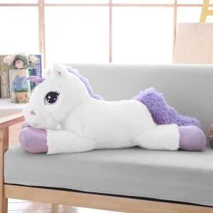 Big Stuffed Unicorn Plush Giant Animal - White 24'' Pillow for Girls, Kids, Special Day