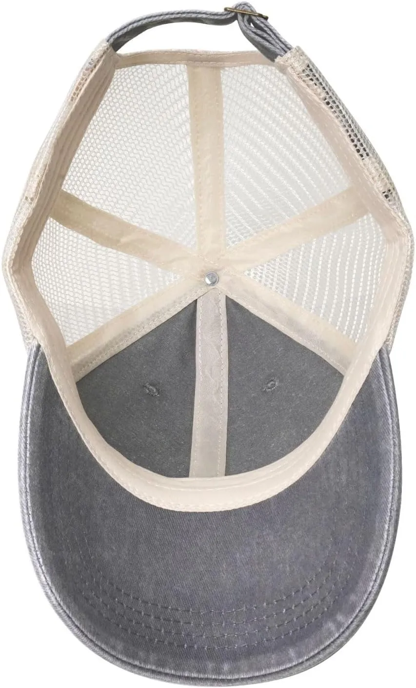 Born to Beach Hat Summer Mesh Back Baseball Cap Unisex Washed Distressed Cotton Denim Trucker Hats