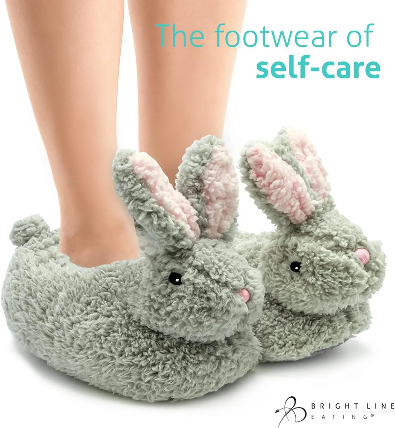 Bright Line Eating Bunny Slippers Women's House Shoes