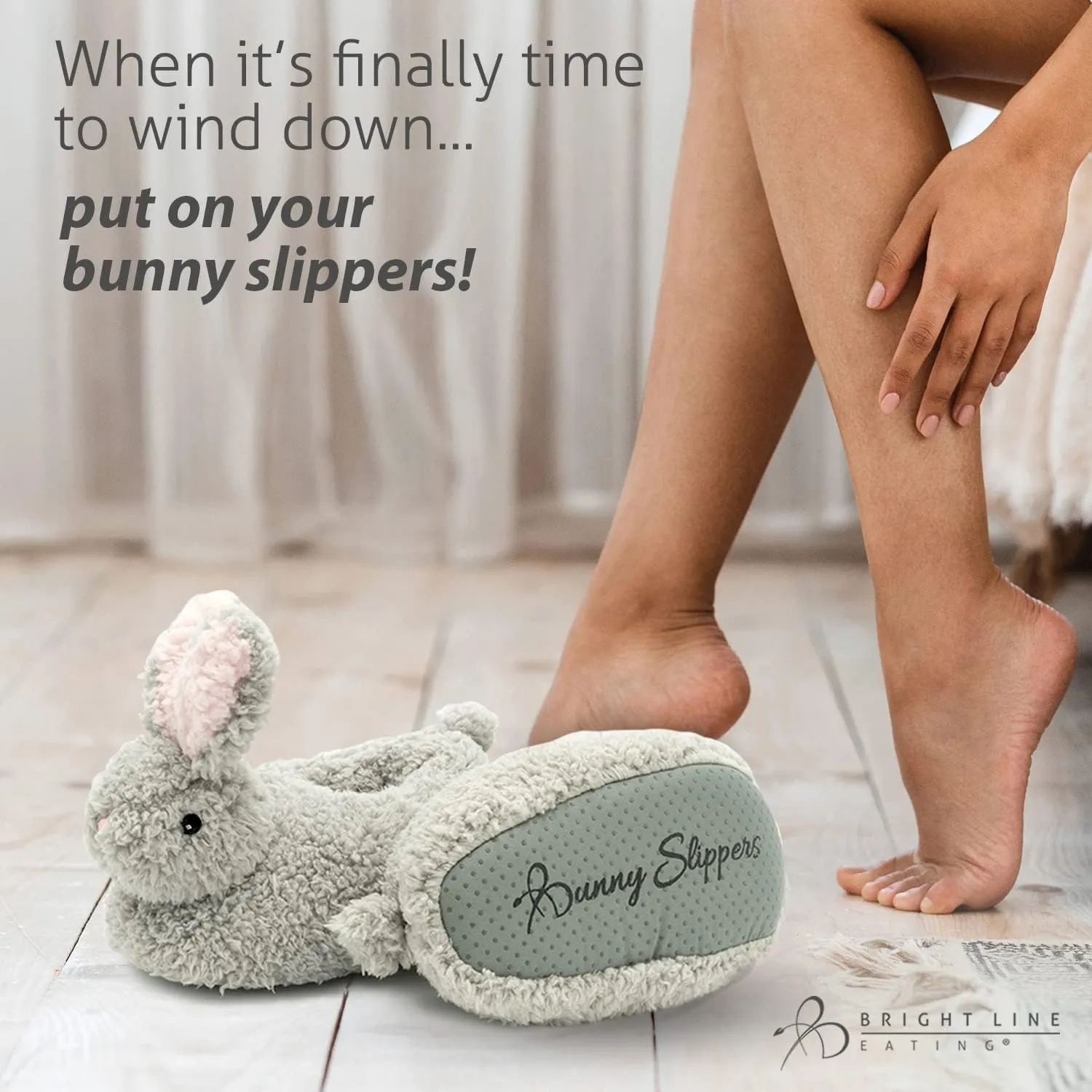 Bright Line Eating Bunny Slippers Women's House Shoes
