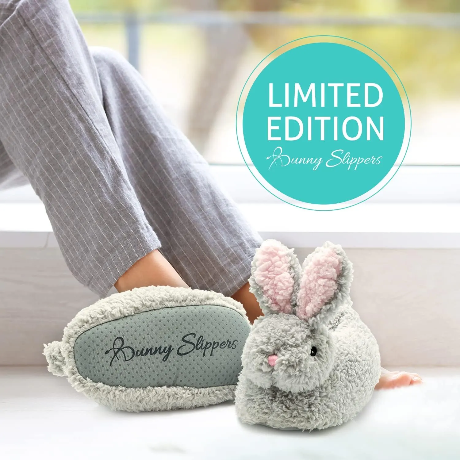 Bright Line Eating Bunny Slippers Women's House Shoes