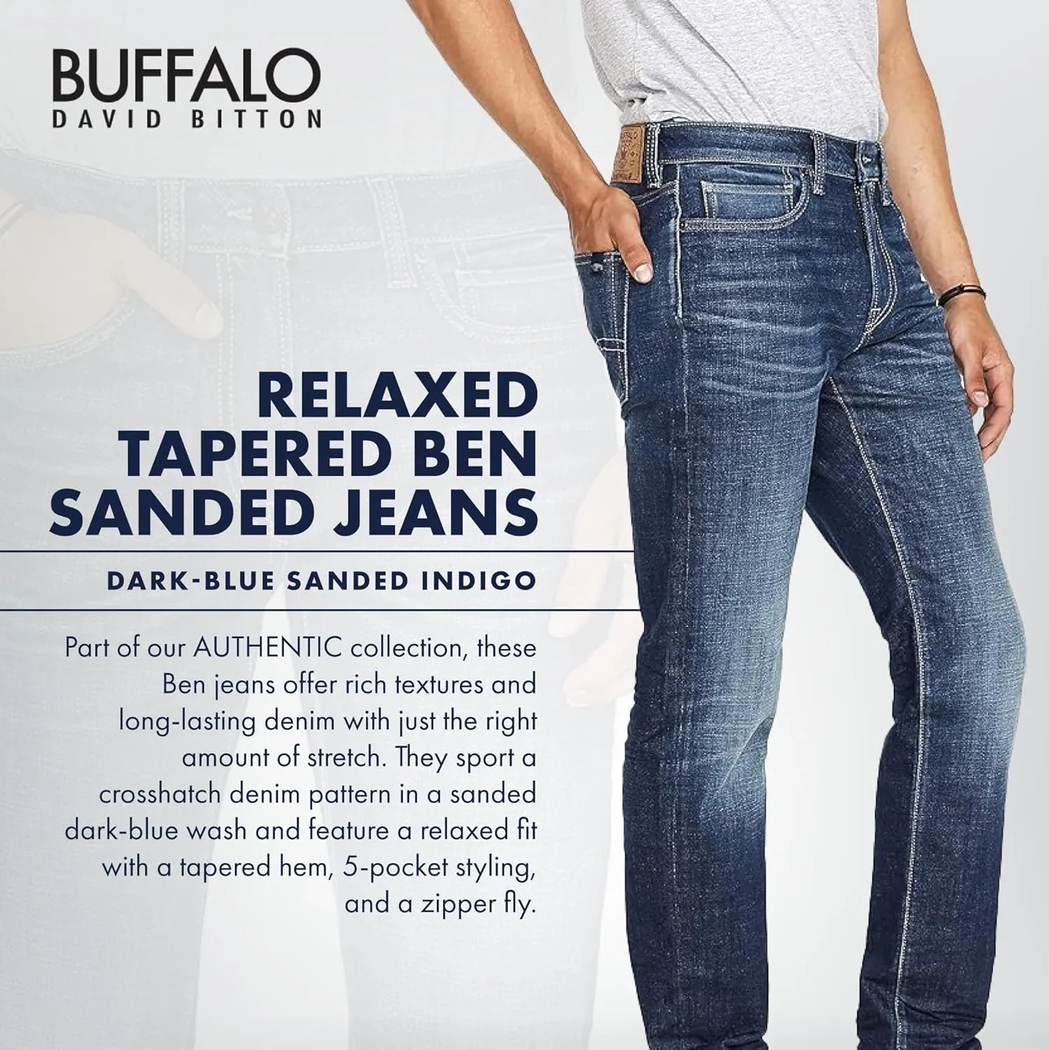 Buffalo David Bitton Men's Ben Relaxed Tapered Denim Jeans