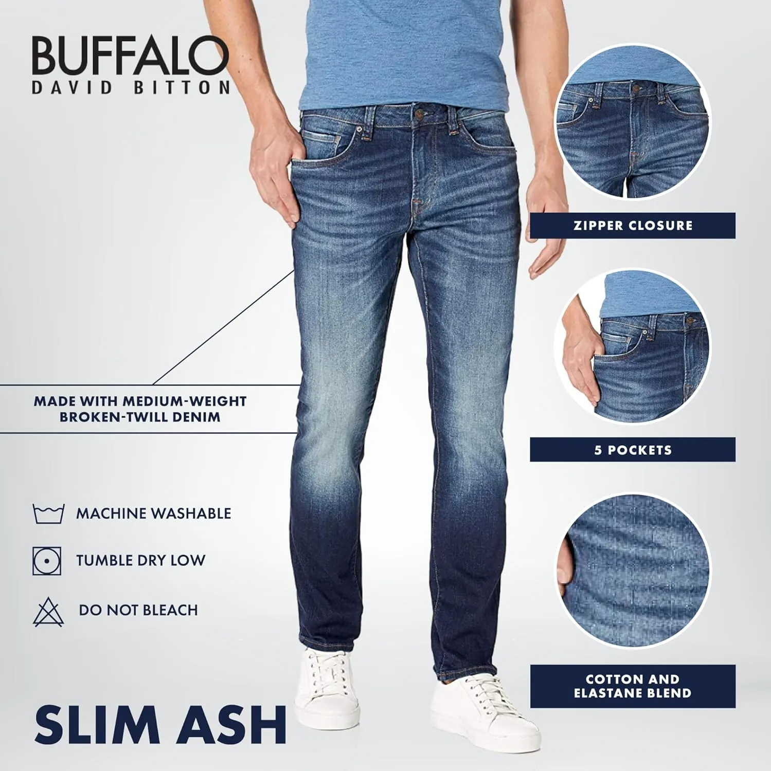 Buffalo David Bitton Men's Slim Ash Jeans