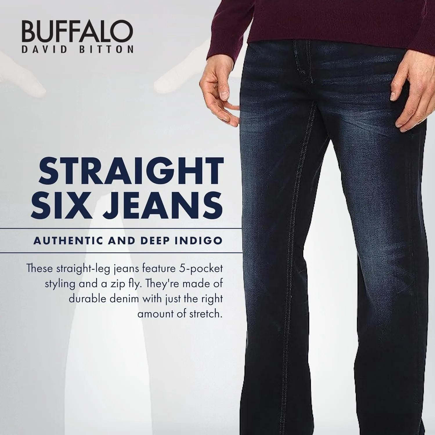 Buffalo David Bitton Men's Straight Six Jeans