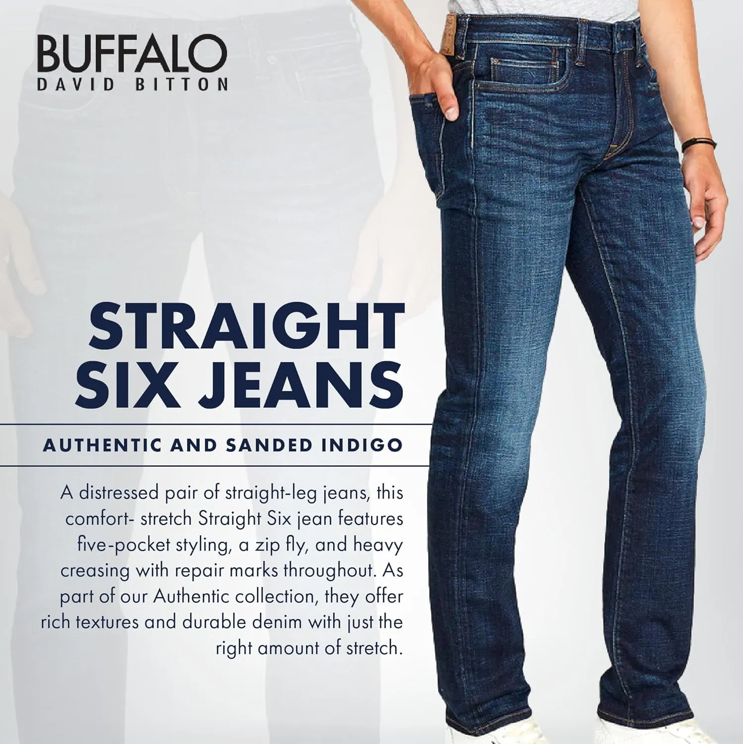 Buffalo David Bitton Men's Straight Six Jeans