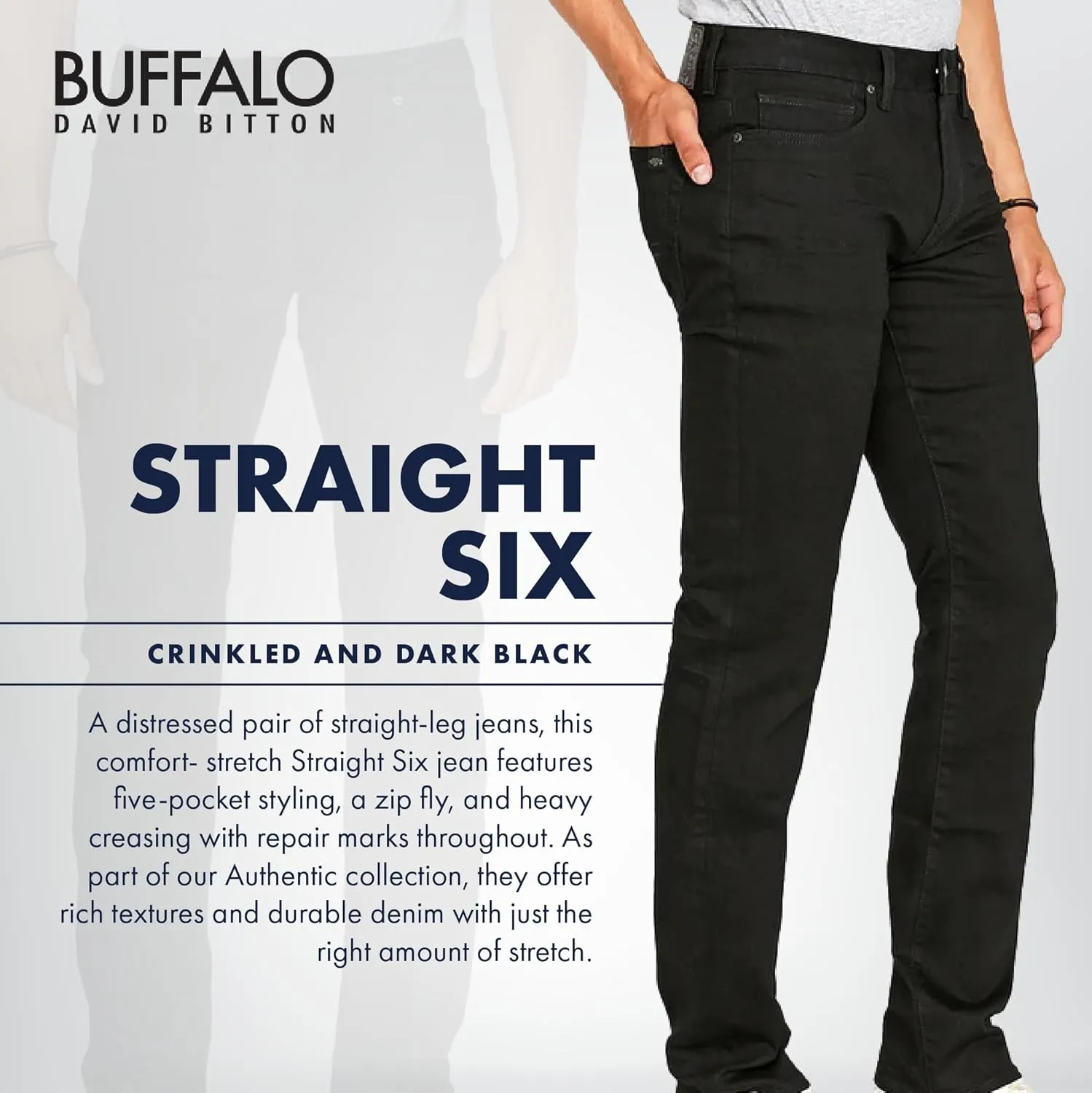 Buffalo David Bitton Men's Straight Six Jeans