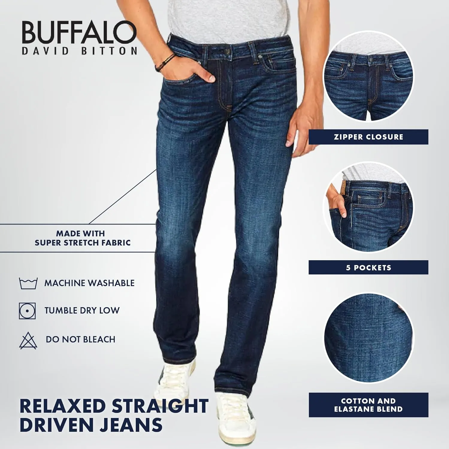 Buffalo David Bitton Men's Straight Six Jeans