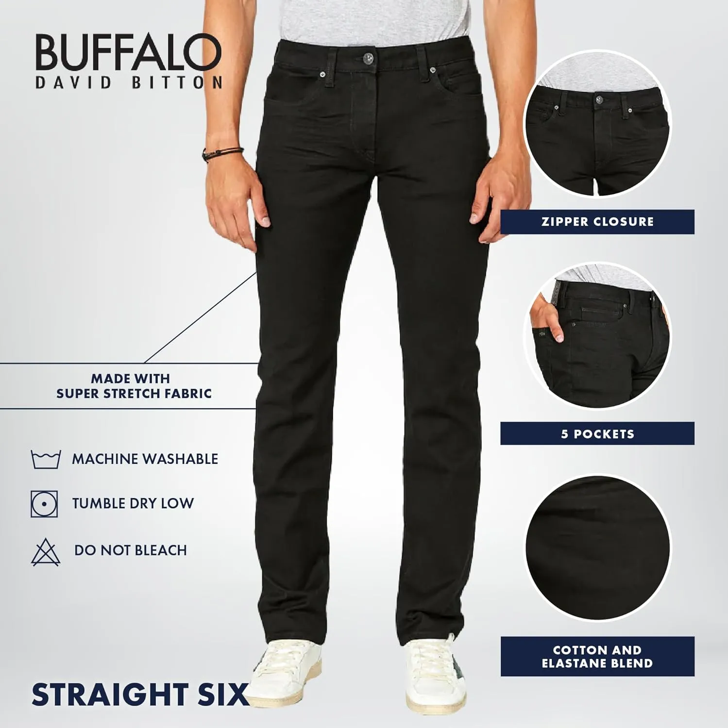 Buffalo David Bitton Men's Straight Six Jeans