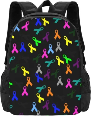 Cancer Ribbon Lightweight Packable Backpack Travel Casual Hiking Daypack Foldable Backpack For Men Women