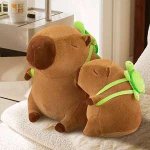 Capybara Plush With Turtle Backpack - Cute Stuffed Animal Kawaii Plush Pillow - Birthday Gift for Kids Boys Girls 12 Inch