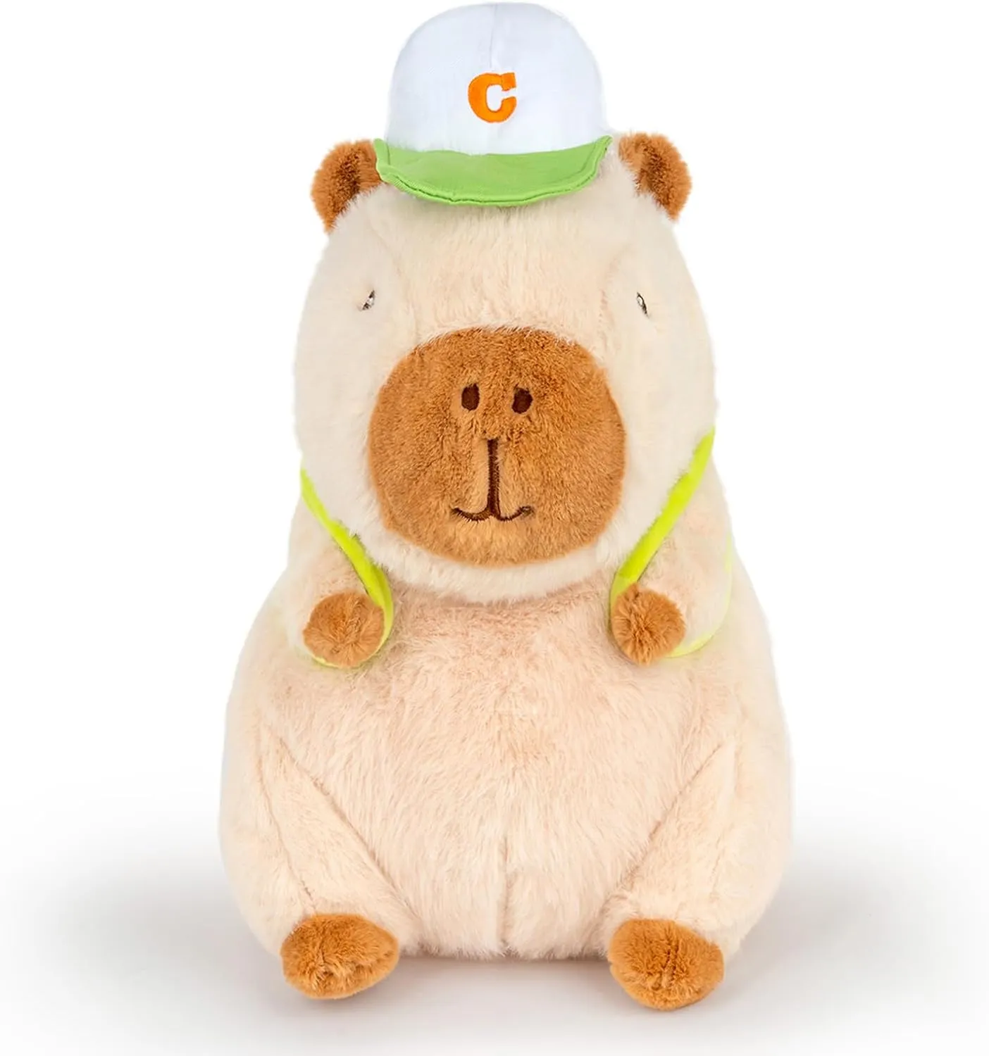 Capybara Stuffed Animal Cute Capybara Plush Stuffed Capybara Plushie Toys with Tennis Backpack Capybara Gift for Kids, Brown