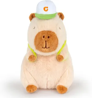 Capybara Stuffed Animal Cute Capybara Plush Stuffed Capybara Plushie Toys with Tennis Backpack Capybara Gift for Kids, Brown