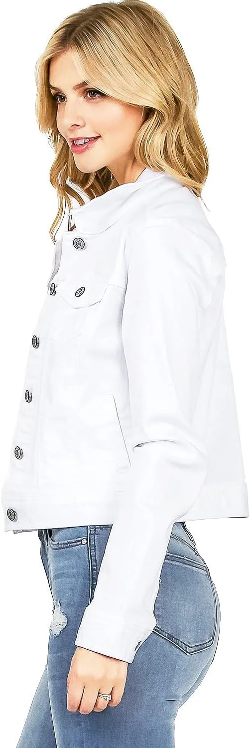 Celebrity Pink Regeneration Women's Juniors Classic Denim Fitted Jean Jacket