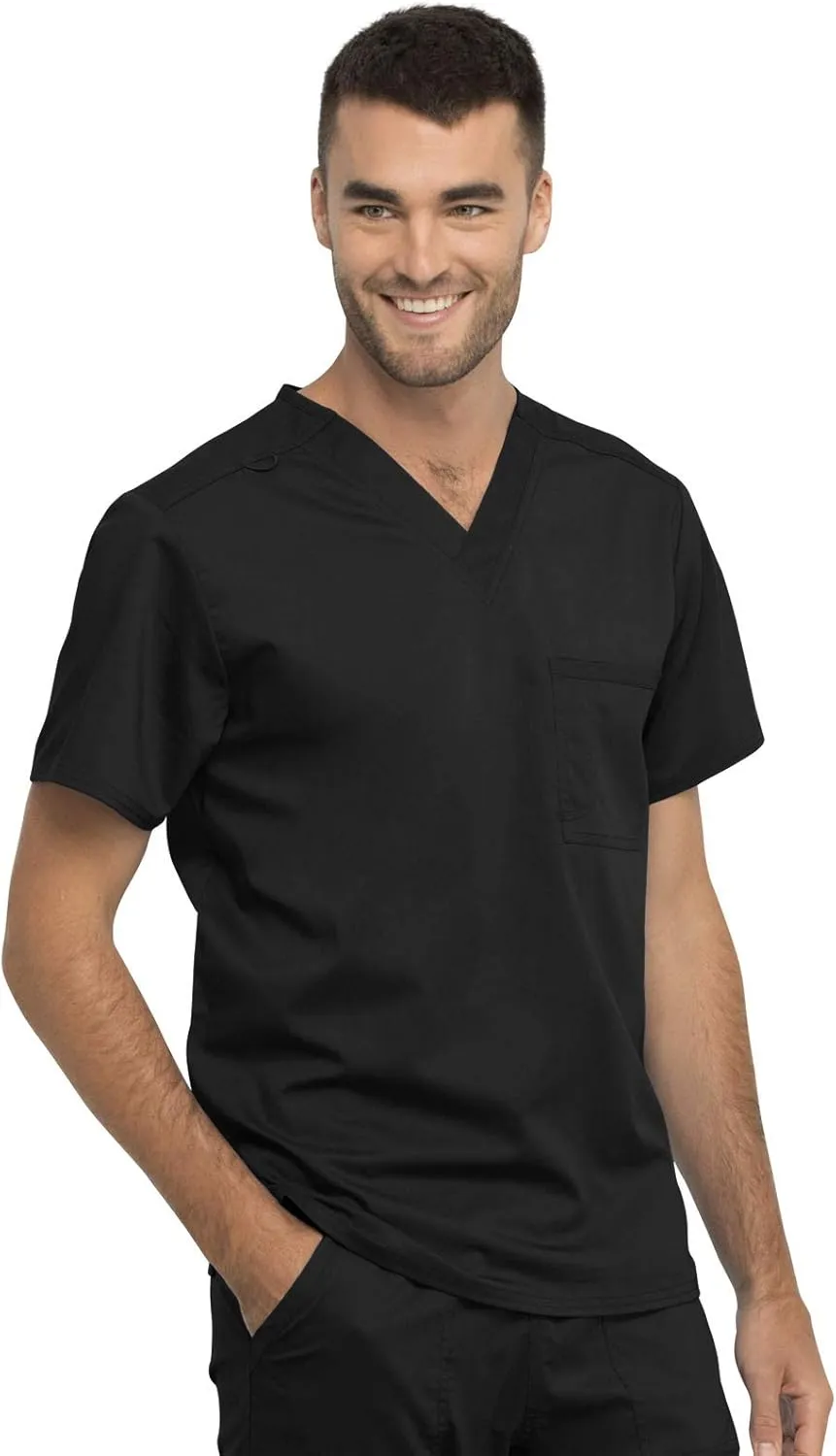 Cherokee Scrub Top for Women & Men, V-Neck Tuckable Medical Shirt with 1 Chest Pocket & ID Loop - WW625