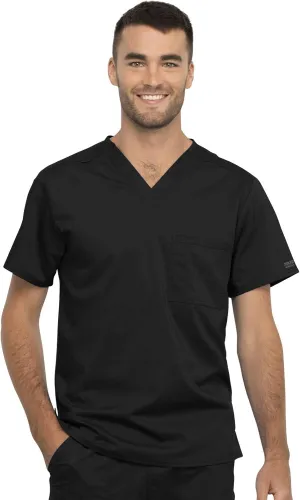 Cherokee Scrub Top for Women & Men, V-Neck Tuckable Medical Shirt with 1 Chest Pocket & ID Loop - WW625