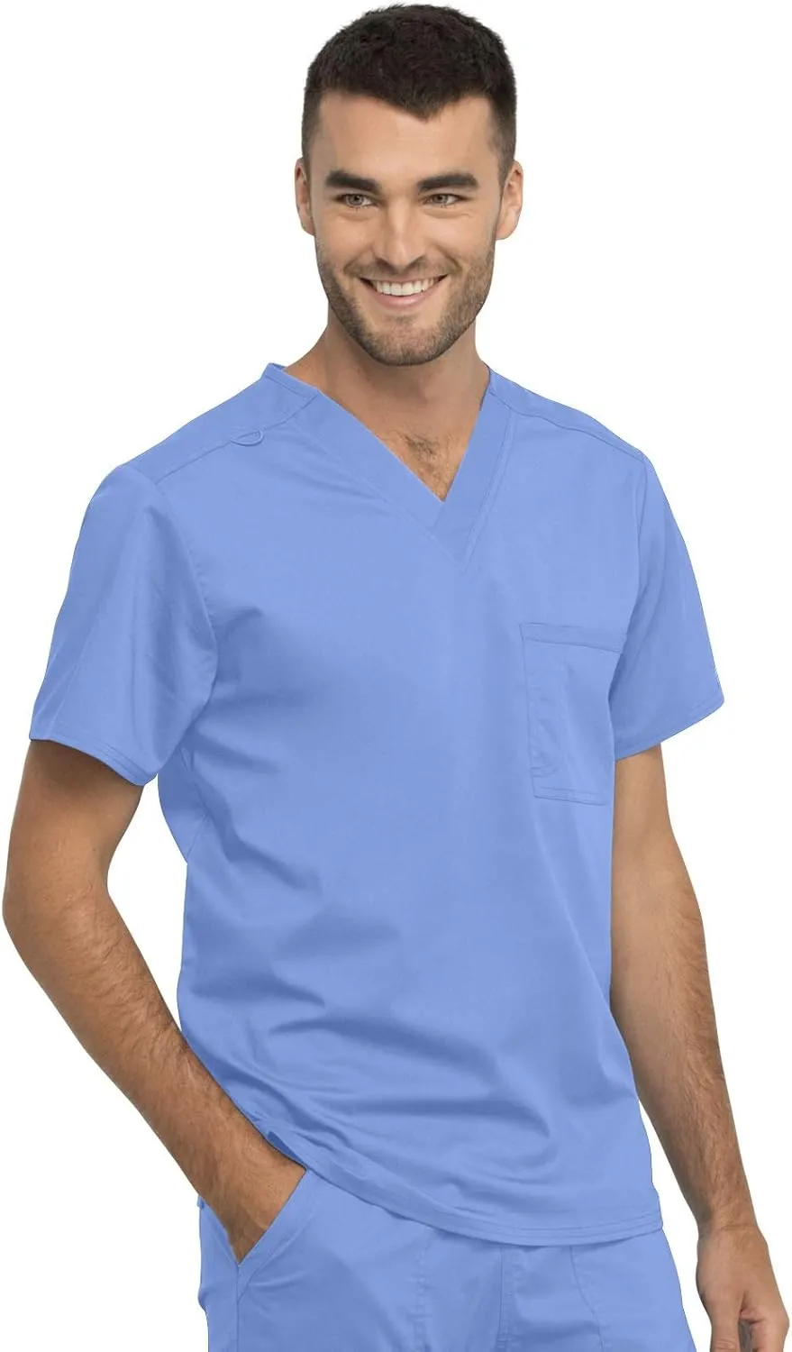 Cherokee Scrub Top for Women & Men, V-Neck Tuckable Medical Shirt with 1 Chest Pocket & ID Loop - WW625