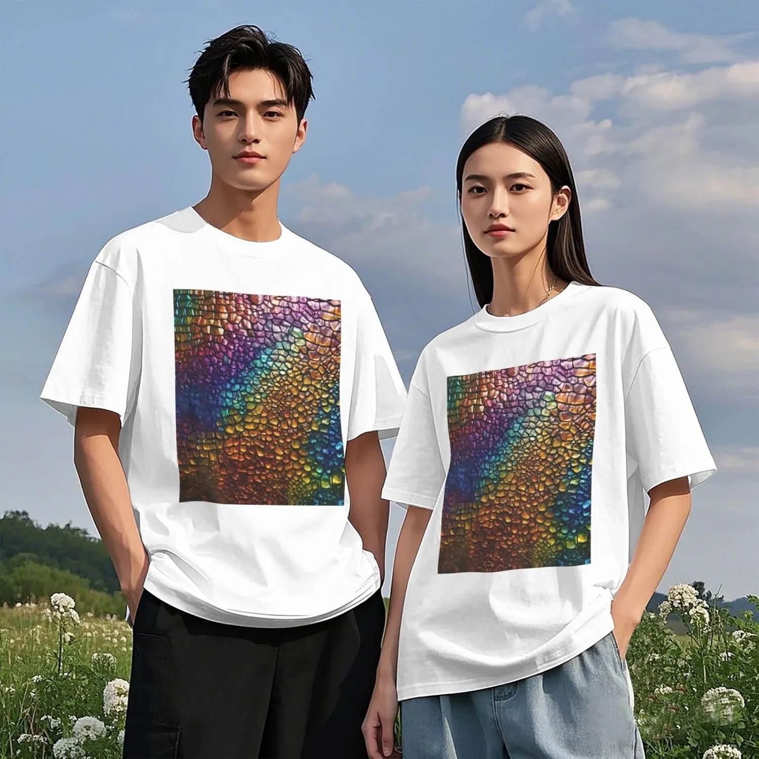 Classic Snake Skin Printing Short Sleeve Cotton Lightweight Pullover Summer Casual Sweatshirts