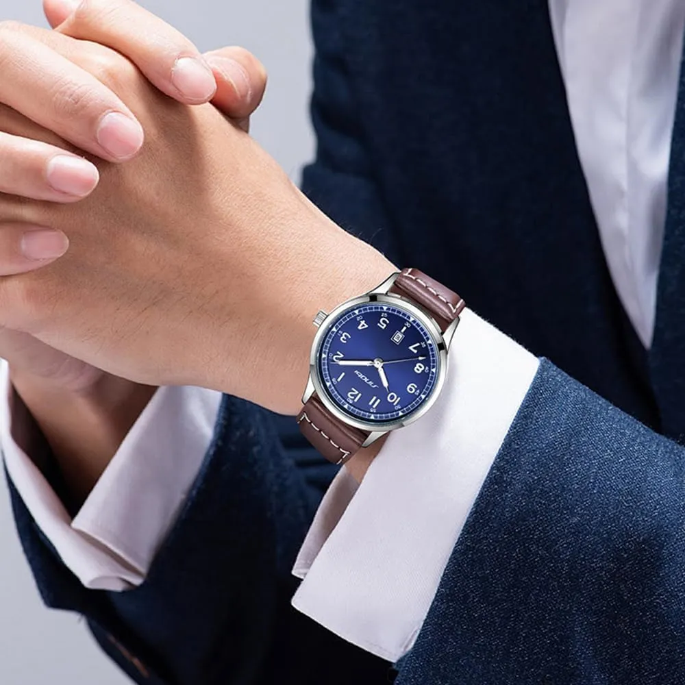 Classic Watches for Men with Calendar Water Resistant Luminous Easy Read Time Arabic Numerals Men Dress Watch
