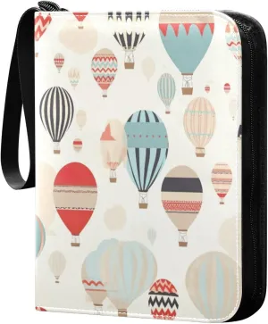 Colorful Balloon(4) Card Binder with Double Sided PU Leather Holder Albums Book with 400 Pockets for Collectible Trading Card Games Card