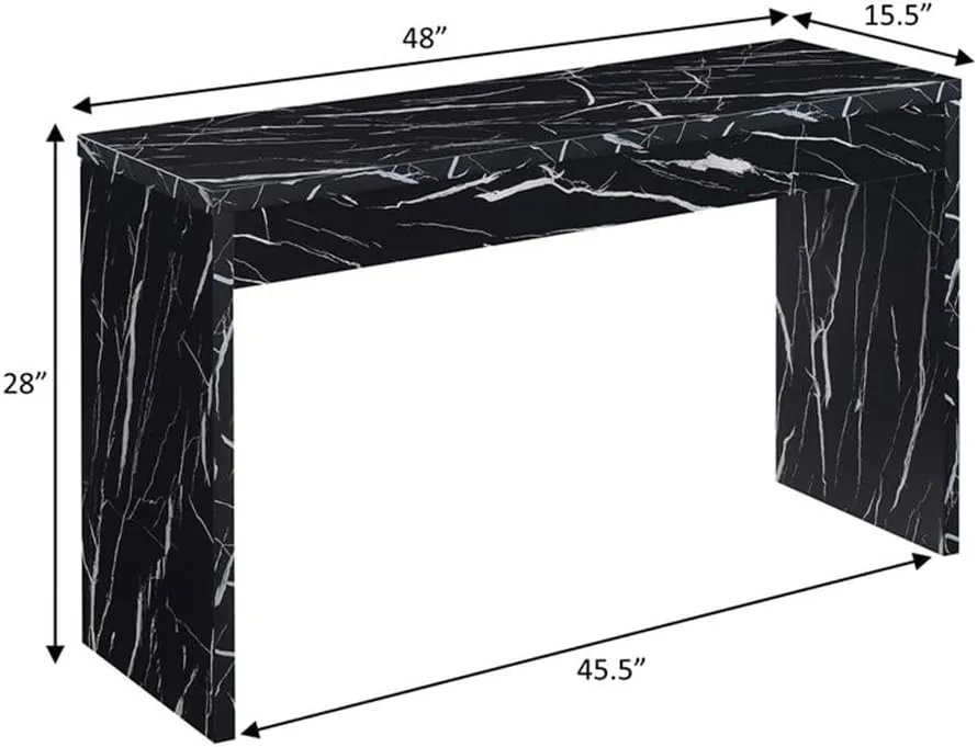 Convenience Concepts Northfield Console Table 48" - Modern Living Room Sofa Table, Contemporary Entryway Hall Table, Foyer Display Table, Black Faux Marble