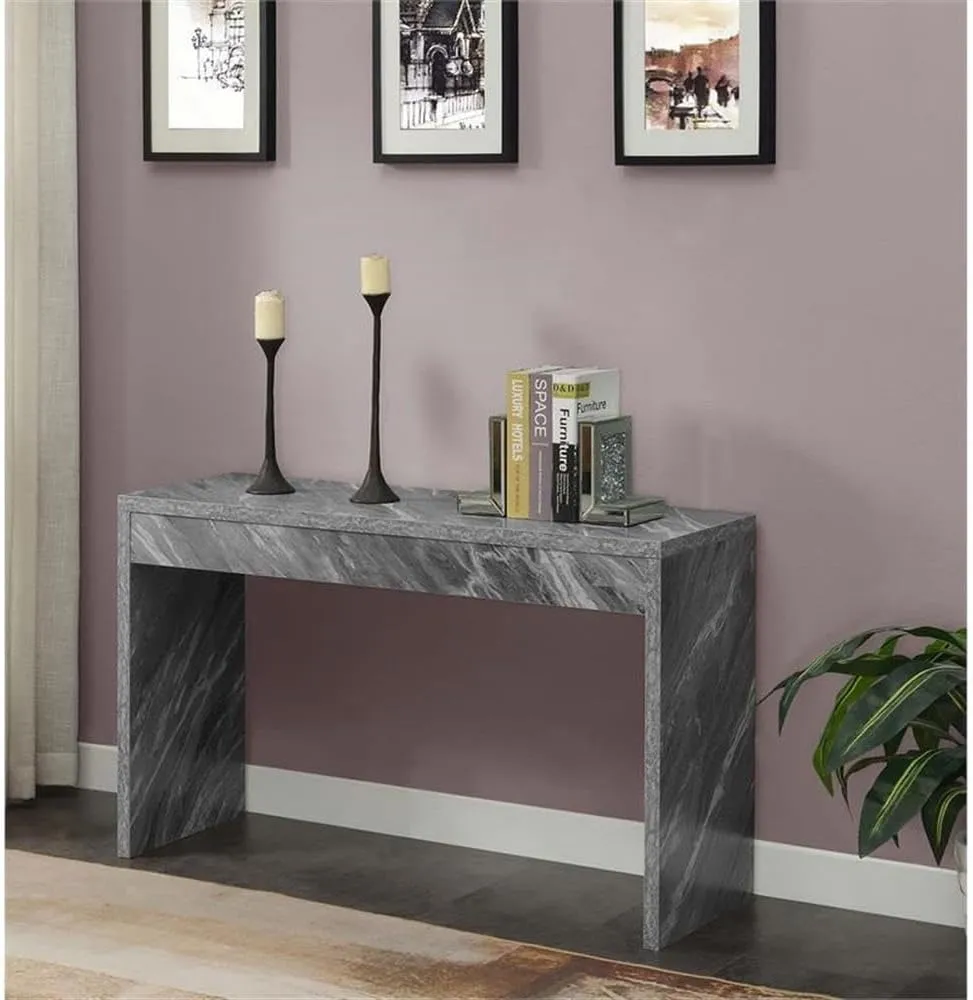 Convenience Concepts Northfield Console Table 48" - Modern Living Room Sofa Table, Contemporary Entryway Hall Table, Foyer Display Table, Gray Faux Marble