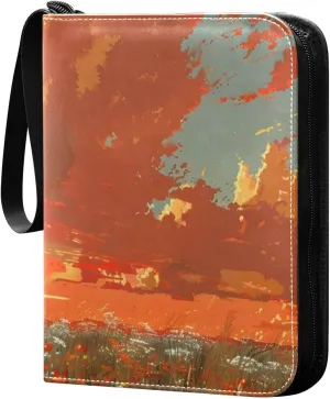Cowboy Riding Horse Oil Painting Card Binder Trading Cards Holder 4-Pocket，Album Pages Card Display Sleeves Fits 400 Cards Collector Book