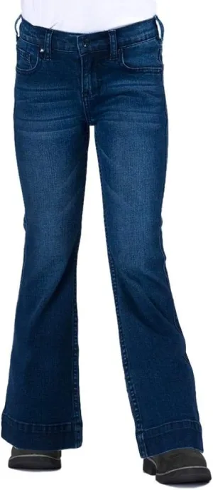 Cowgirl Tuff Girls Medium Wash Flex Trousers - Gjtrsr