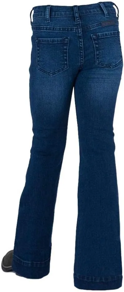 Cowgirl Tuff Girls Medium Wash Flex Trousers - Gjtrsr