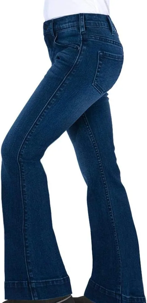 Cowgirl Tuff Girls Medium Wash Flex Trousers - Gjtrsr