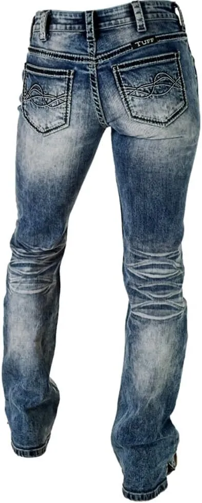 Cowgirl Tuff Western Jeans Womens DFMI Bleached Med Wash JBLEAC