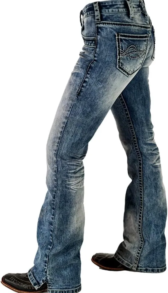 Cowgirl Tuff Western Jeans Womens DFMI Bleached Med Wash JBLEAC