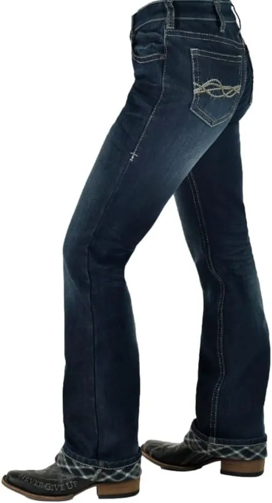 Cowgirl Tuff Western Jeans Womens Flannel Lined Dark Wash JDFLNL