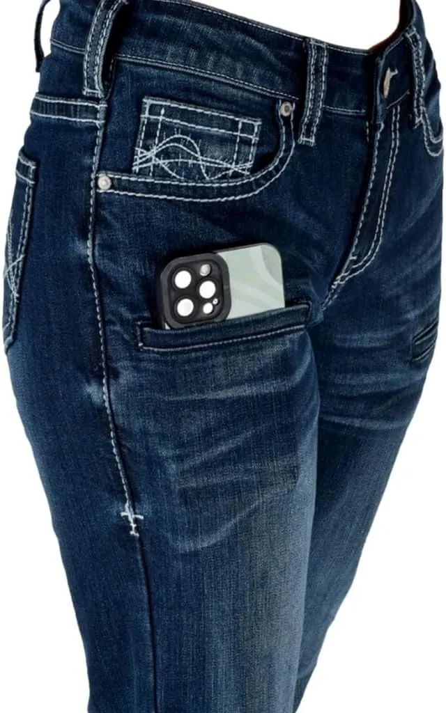 Cowgirl Tuff Western Jeans Womens Summit White Dark Wash JSUMWT