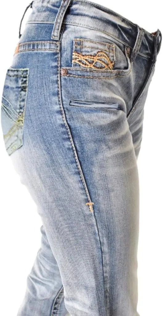Cowgirl Tuff Western Jeans Womens Zero-2-60 Light Wash JOTOSX