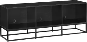 Crosley Furniture Enzo Large Vinyl Record Storage TV Stand and Entertainment Center, Media Console, Black