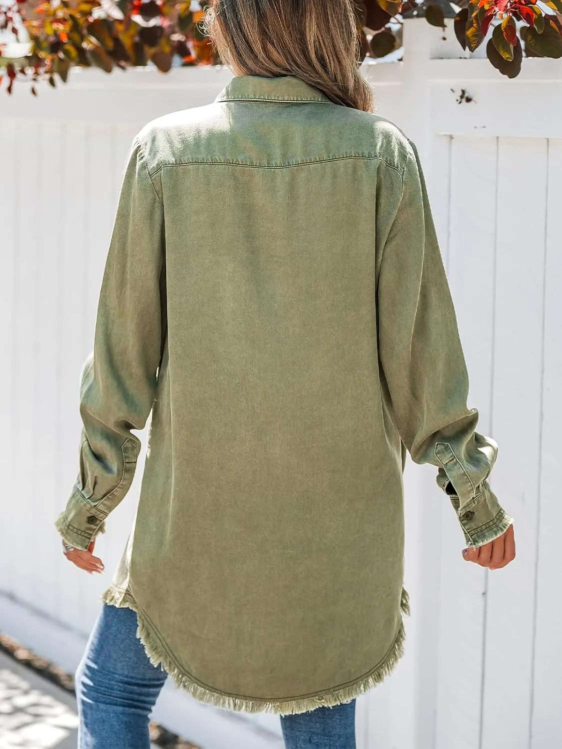 CUPSHE Womens Denim Shirt Dress Long Sleeve Button Down Casual Loose Jean Dresses with Pockets