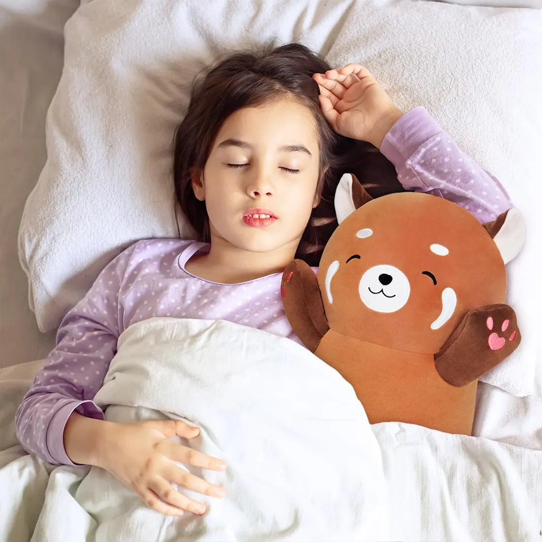 Cute Long Raccoon Plush Toy, Soft Hugging Plush Pillow, Kids Raccoon Plush (Orange, 43.3inch/110cm)